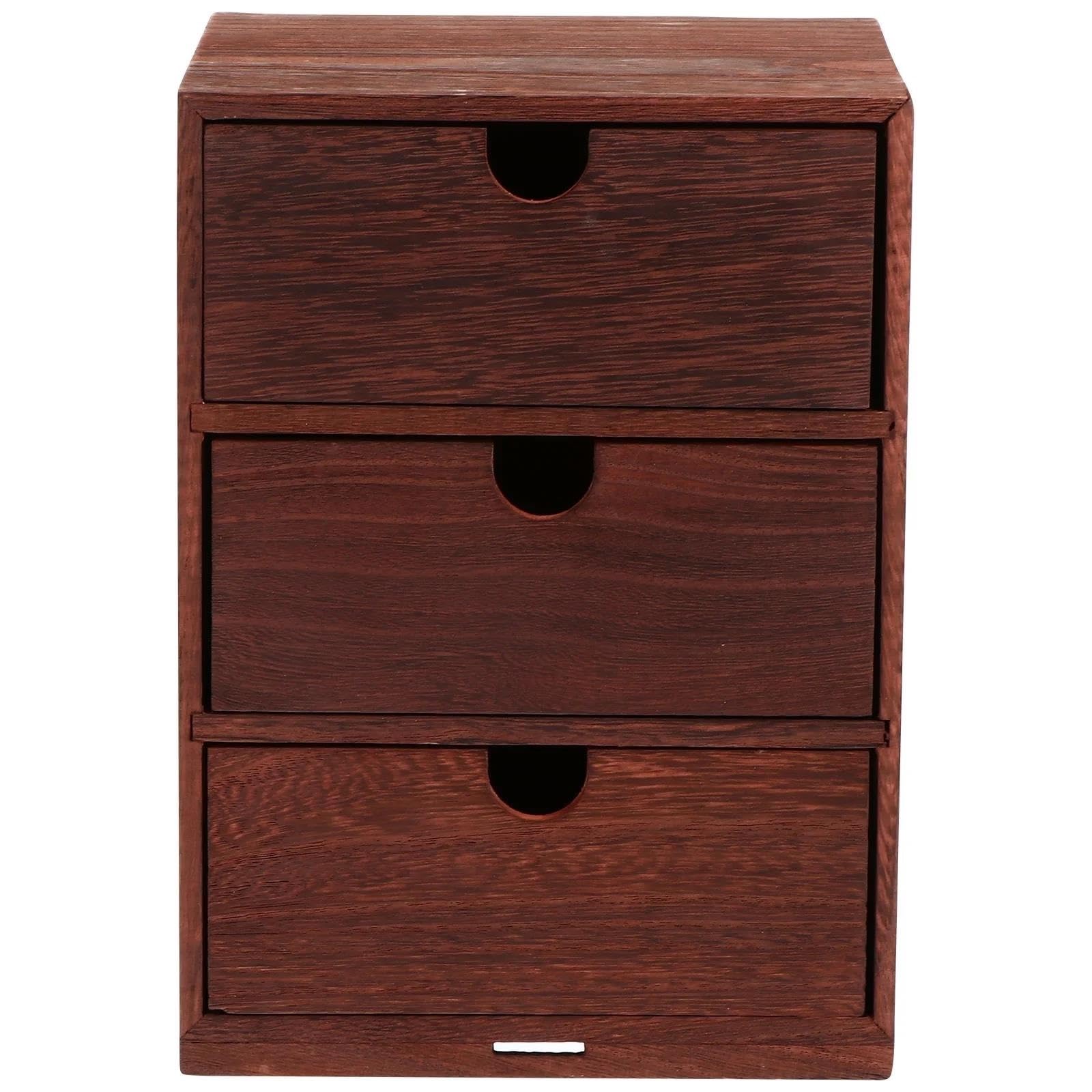 Małe drewniane pudełko na biżuterię nizer na biurko 3 Der Sto komoda na akcesoria i materiały biurowe Ele Desktop Cubic Der Unit