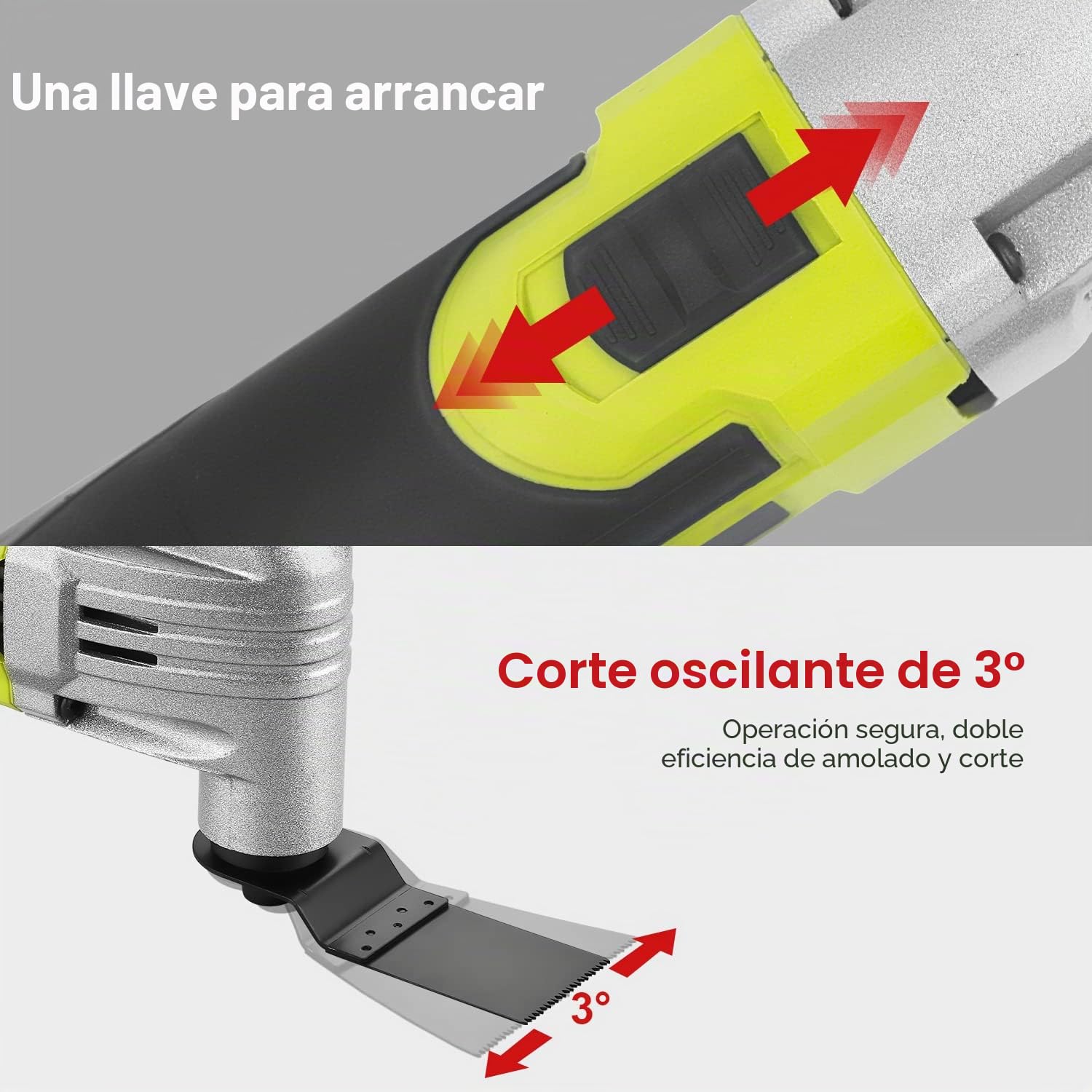 DEWINNER Herramientas oscilantes, 6 velocidades variables 0-23000RPM Herramienta multifunción 300W, Accesorios con cuchillas multifunción de fijación