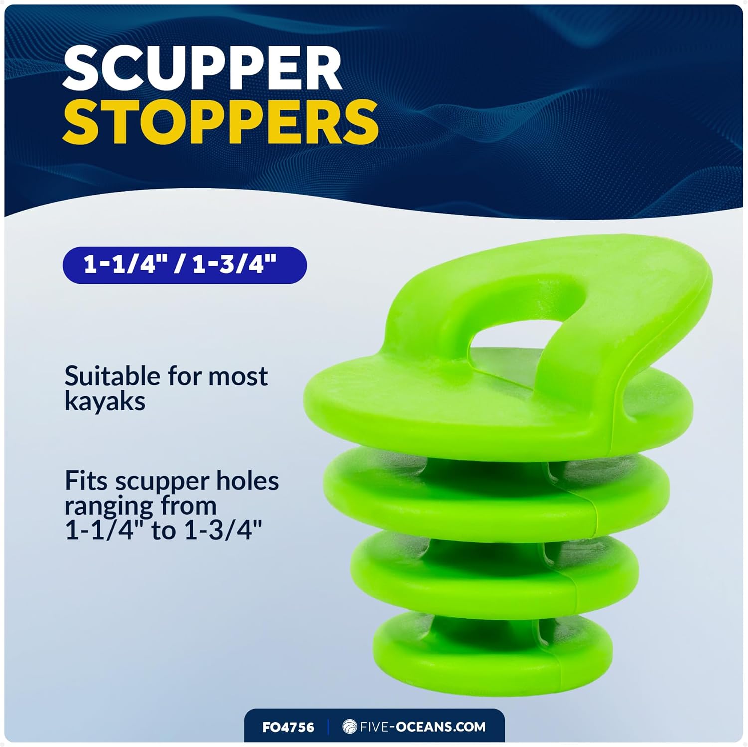 Five Oceans Universal Kayak Scupper Stoppers, Multiple Sizes