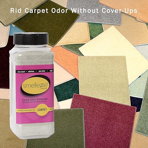 Miniatura 6 de SMELLEZE Desodorizador natural para eliminar olores de alfombras 2 lb. El polvo elimina los compuestos orgánicos volátiles para alfombras y la
