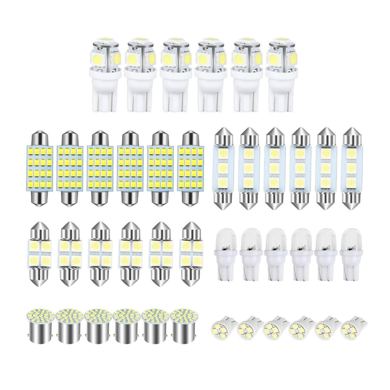 42 PCS T10 Car LED License Plate Light Combination Sets, 12V IP68 Waterproof Automobile Dome Lights Replacement, Universal Vehicle Read Light Kit for Car Truck SUV (White Light)