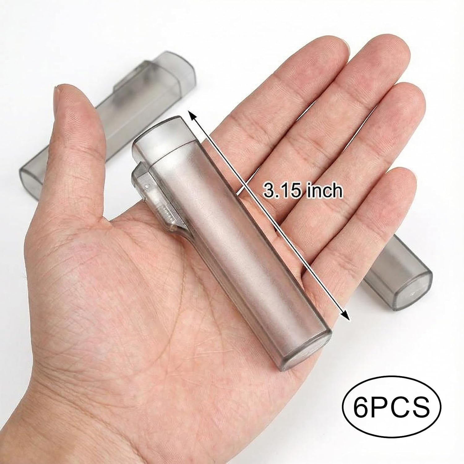 6-Piece Pocket Toothpick Holder Dispenser Travel Clear Gray Plastic image 4