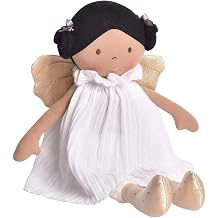 Aurora Fairy Doll in White Organic Cotton Dress with Gold Wings 13 in Soft Baby Doll | Eco-Friendly, Non-Toxic, Safe for Newborns & Infants | Bonikka Collection Plush Cuddle Toy 0+ Months