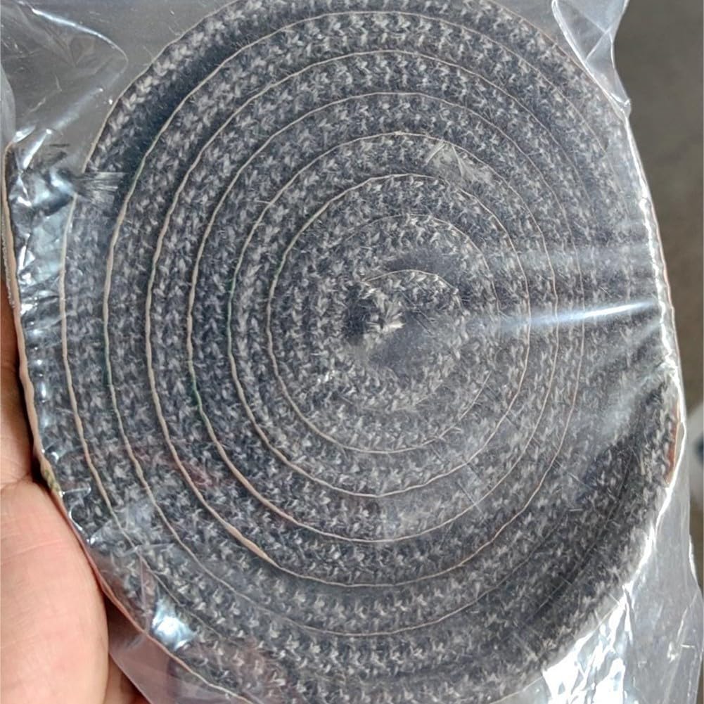 Guarnizione in corda di vetroresina, Corda for bruciatore di legna, in fibra vetro, for guarnizione della stufa a pellet, nera, 6 mm x 200 cm, larghezza 15-25(6mm*20mm*2m)