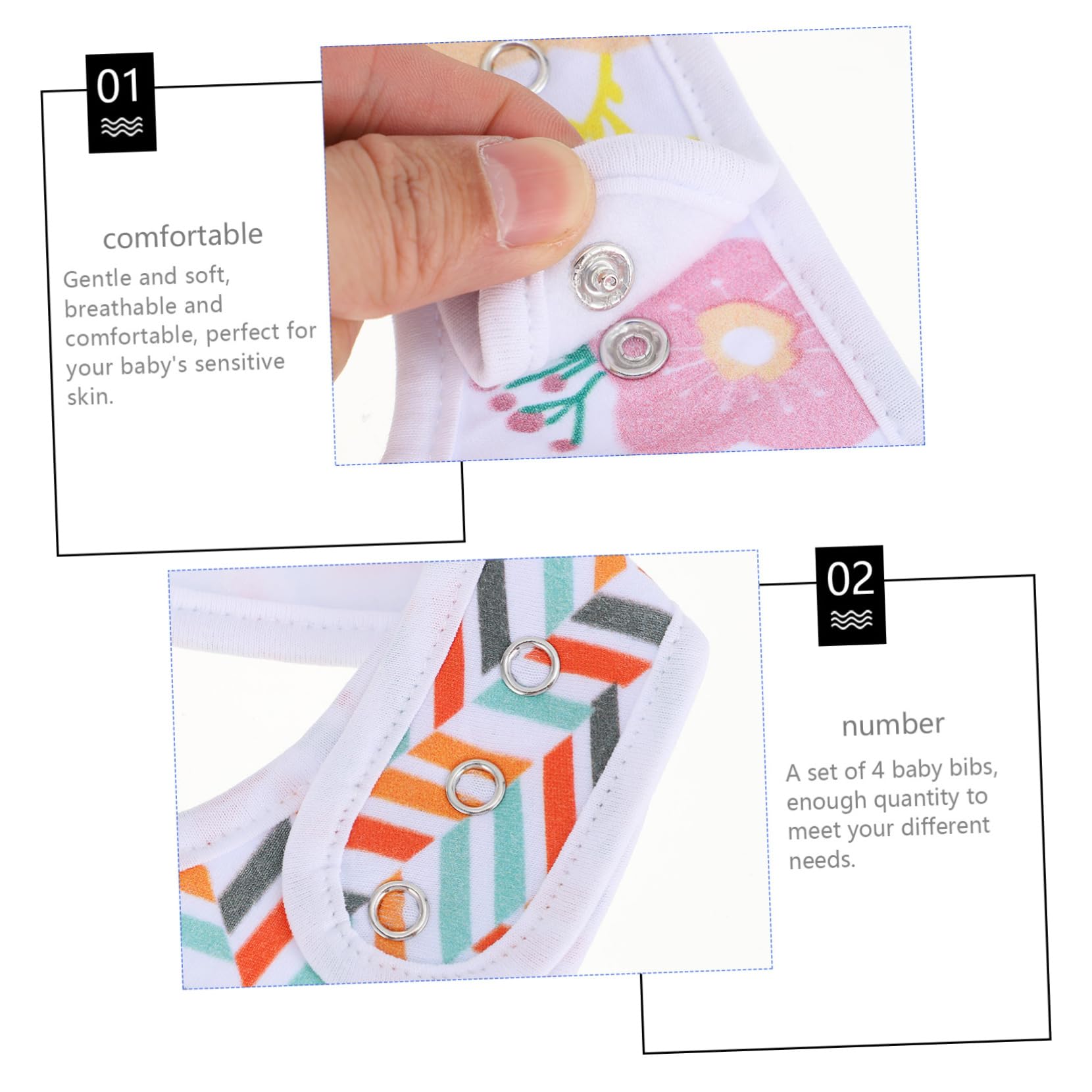 Abaodam 8piezas Baberos De Algodón Para Bebés Baberos Bandana De Doble Toallas De Saliva y Absorbentes Para Recién Nacidos y Versátiles