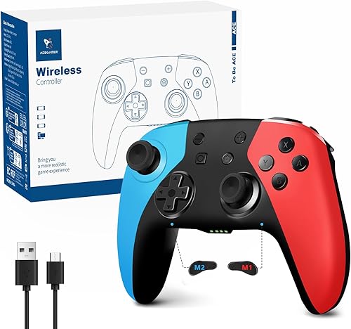 AceGamer Wireless Pro Controller for Nintendo Switch 2/Switch/Lite/OLED/Windows PC, Bluetooth Controller with Hall Effect Joysticks, Wake-up/Turbo/Dual Vibration/Macros/6-Axis Gyro/Screenshot