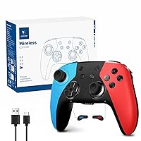 Vista 1 de AceGamer Wireless Pro Controller for Nintendo Switch/Switch 2/Lite/OLED/Windows PC, Bluetooth Controller with Hall Effect Joysticks, negro/blanco