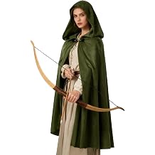 MCJC Velvet Hooded Cloak for Adult, Medieval Renaissance Halloween Cape