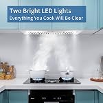 Insertion de la portée du capot 30 inch,Hotte d'évent de cuisine en acier inoxydable 600CFM,Cuisinière de cuisine intégrée avec contrôle bouton avant et devant LED Lumières, Filtres à déflecteur,Ductible incrusté/induit