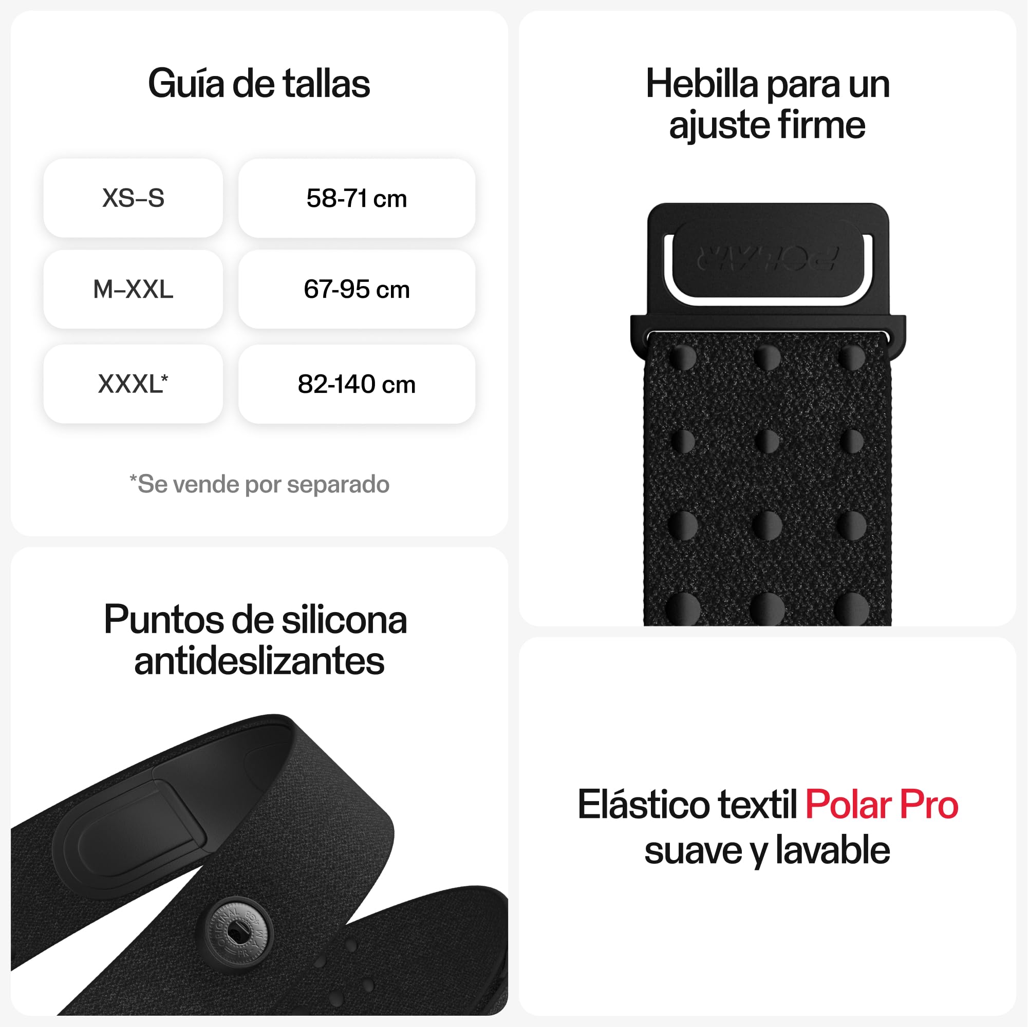 Polar H10 Sensor de frecuencia cardíaca, Ant+, Bluetooth, ECG Resistente al Agua con Memoria Interna, Compatible con apps de Fitness, ciclocomputadores y Smartwatches