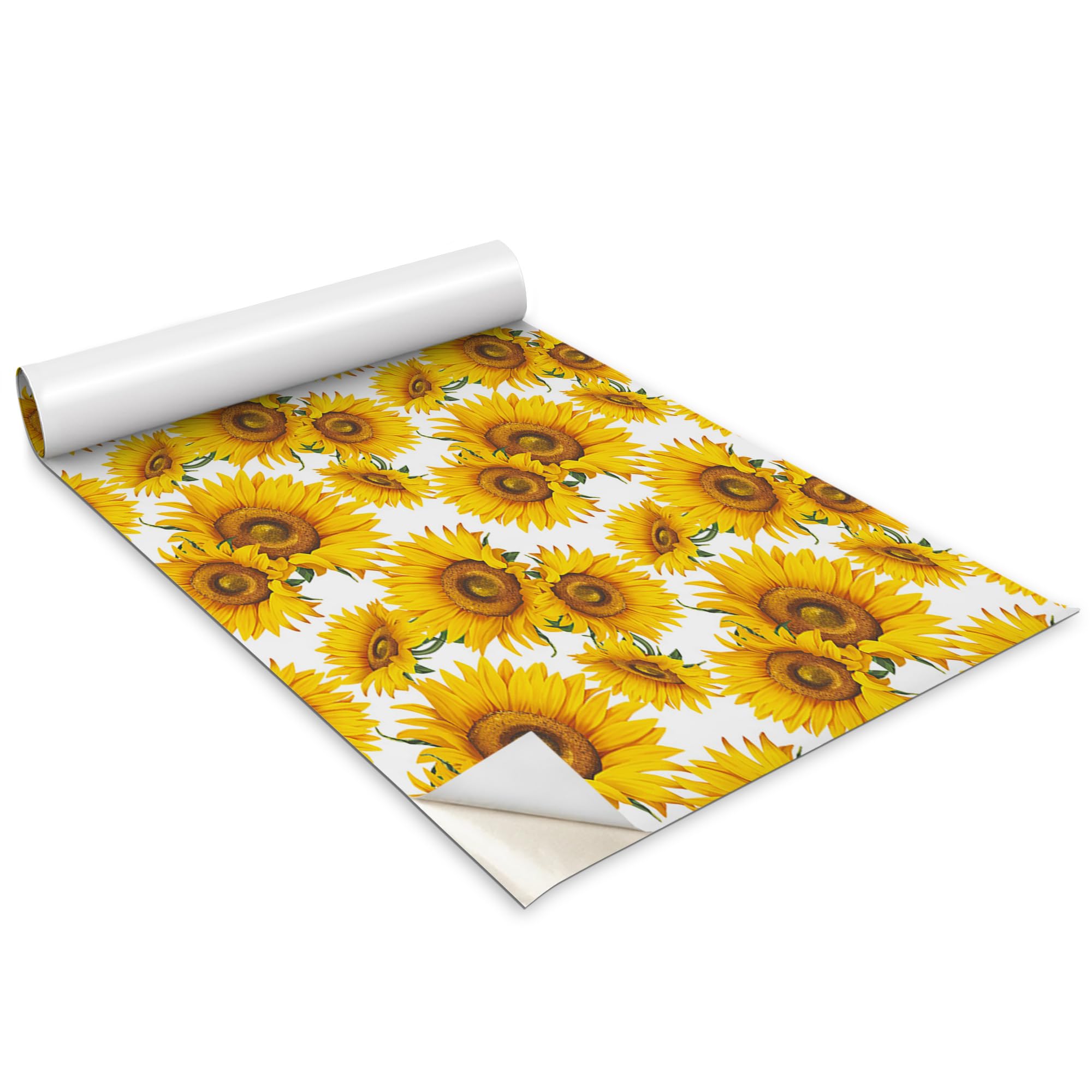 Papier Peint Autocollant Tournesols Wallfluent pour relooker un meuble de cuisine usé