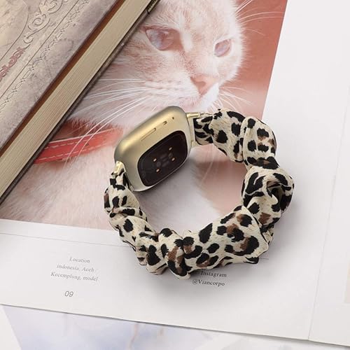 Miniatura 3 de GTHY Compatible con bandas Fitbit SenseVersa 3Versa 4Sense 2, para mujeres, correas de repuesto de tela de coletero, accesorios, talla L y pequeña