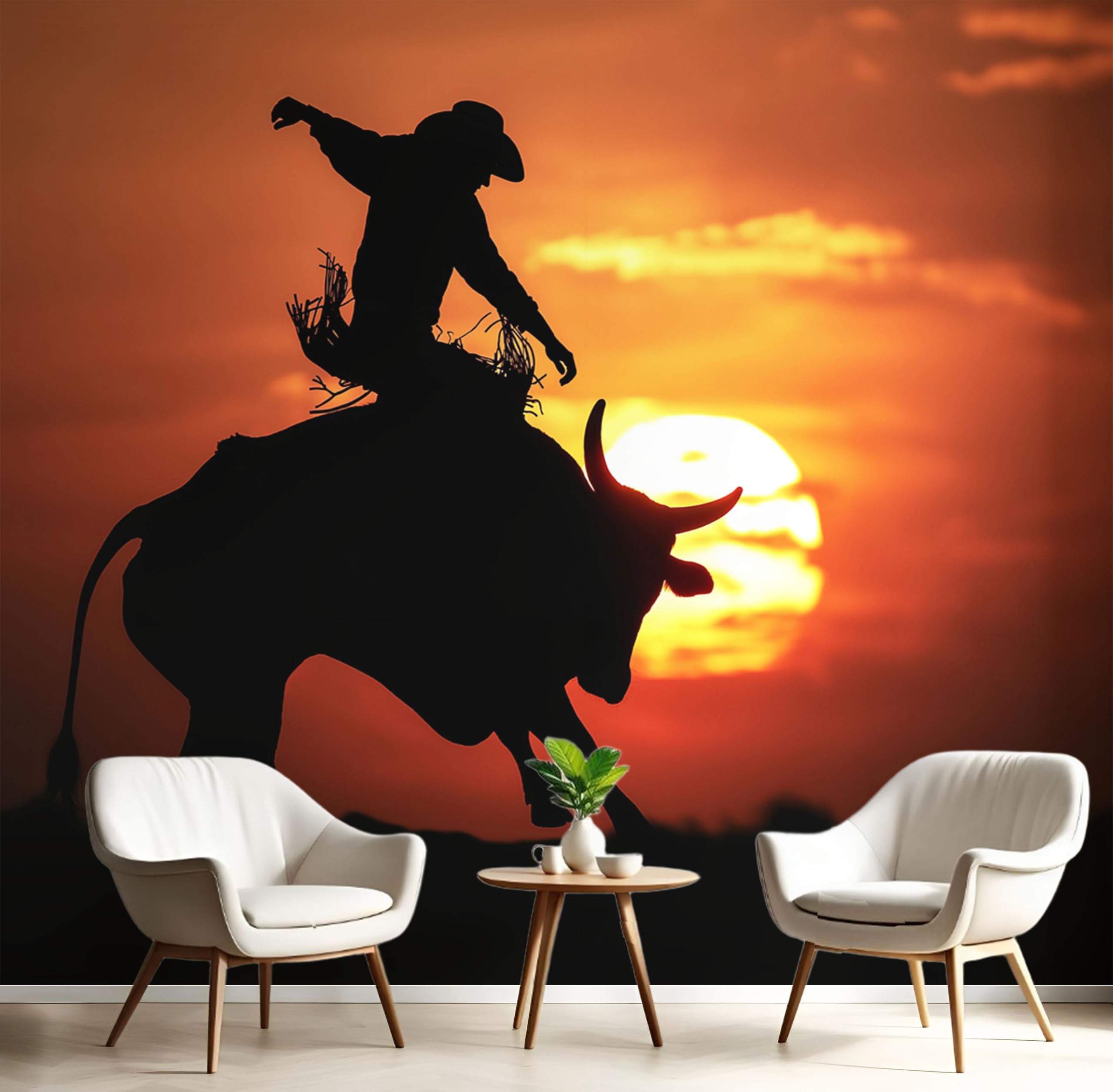 Papier peint panoramique cowboy pour illuminer une pièce sombre et sans vie