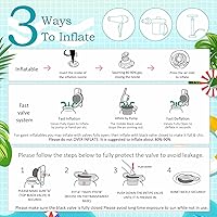 Vista 7 de Float Joy Tanning Pool Floats Adult Inflatable Tanning Bed for Backyard Lake Floats Tanning Pool Lounger Sunbathing Pool