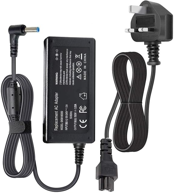 HP Laptop Charger 65W, Compatible With HP Stream 11 13 14 X2 Series, HP Envy, HP Spectre, HP Chromebook 11 14, HP Pavilion x360 11 13 15, ProBook G3 G4 G5 G6 G7, and More.