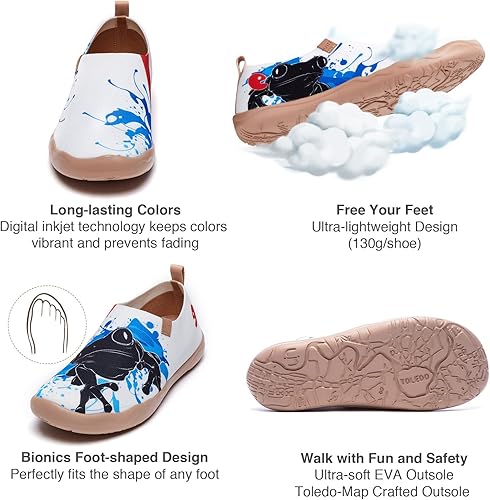 Miniatura 6 de UIN - Zapatos de viaje Happy Doggies para caminar para hombre, mocasines casuales de lona, ligeros, cómodos, a la moda