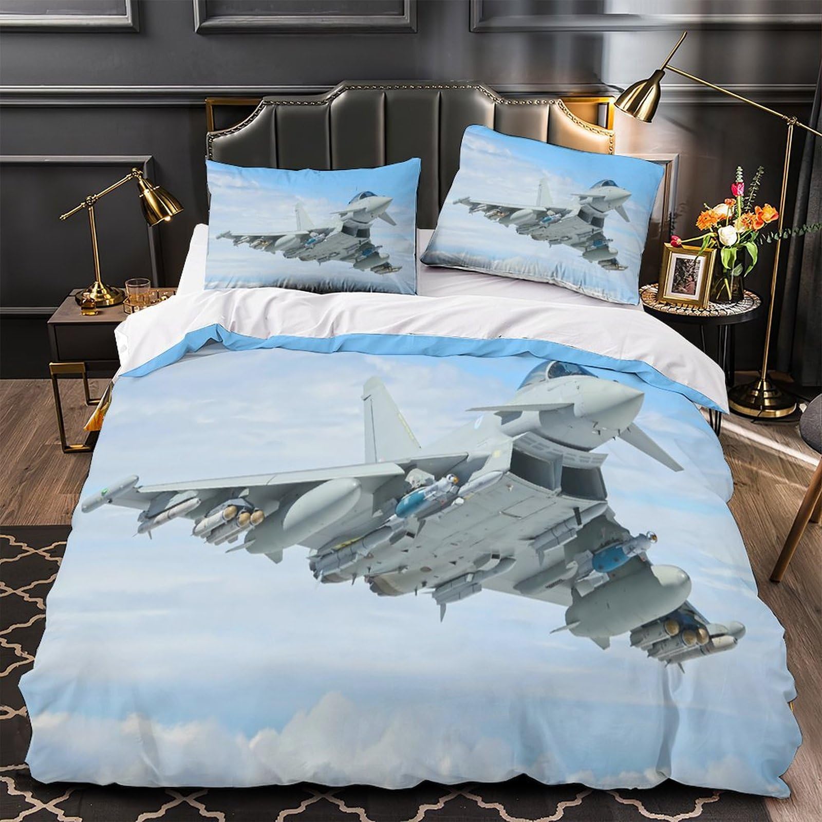 Drap de couette avions de combat pour relooker une chambre d'ado ou jeune adulte