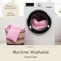 Vista 5 de ZPECC Edredón de plumón de ganso para niños pequeños, relleno de edredón hipoalergénico de 41 x 48 pulgadas, suave y ligero para todas las Rosa