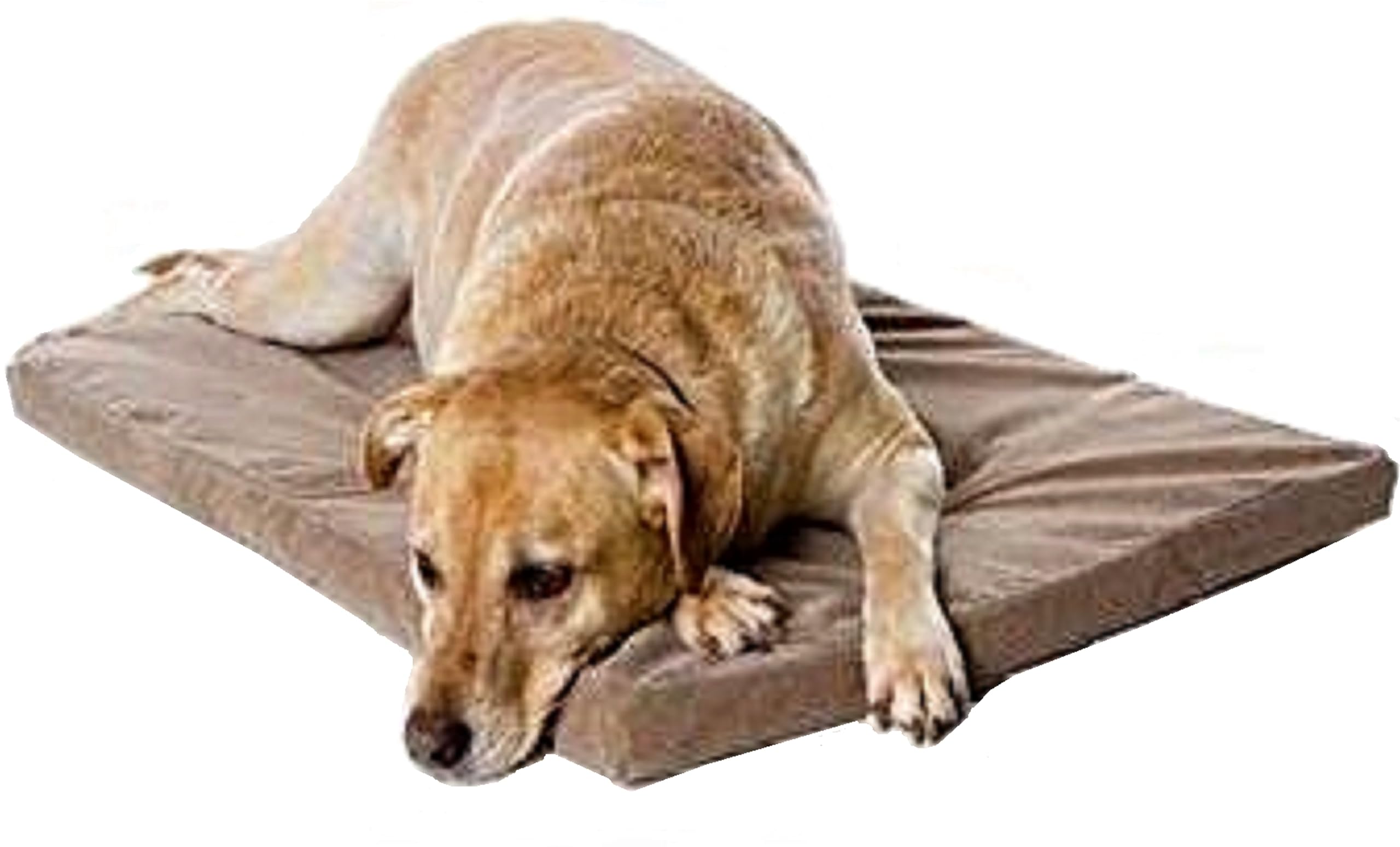 FurHaven Pet Dog Bed - Deluxe Orthopedic Mat Terry & Plaid Flannel Traditional Foam Mattress Pet Bed w/Removable Cover for Dogs & Cats, Smoke Gray, Medium