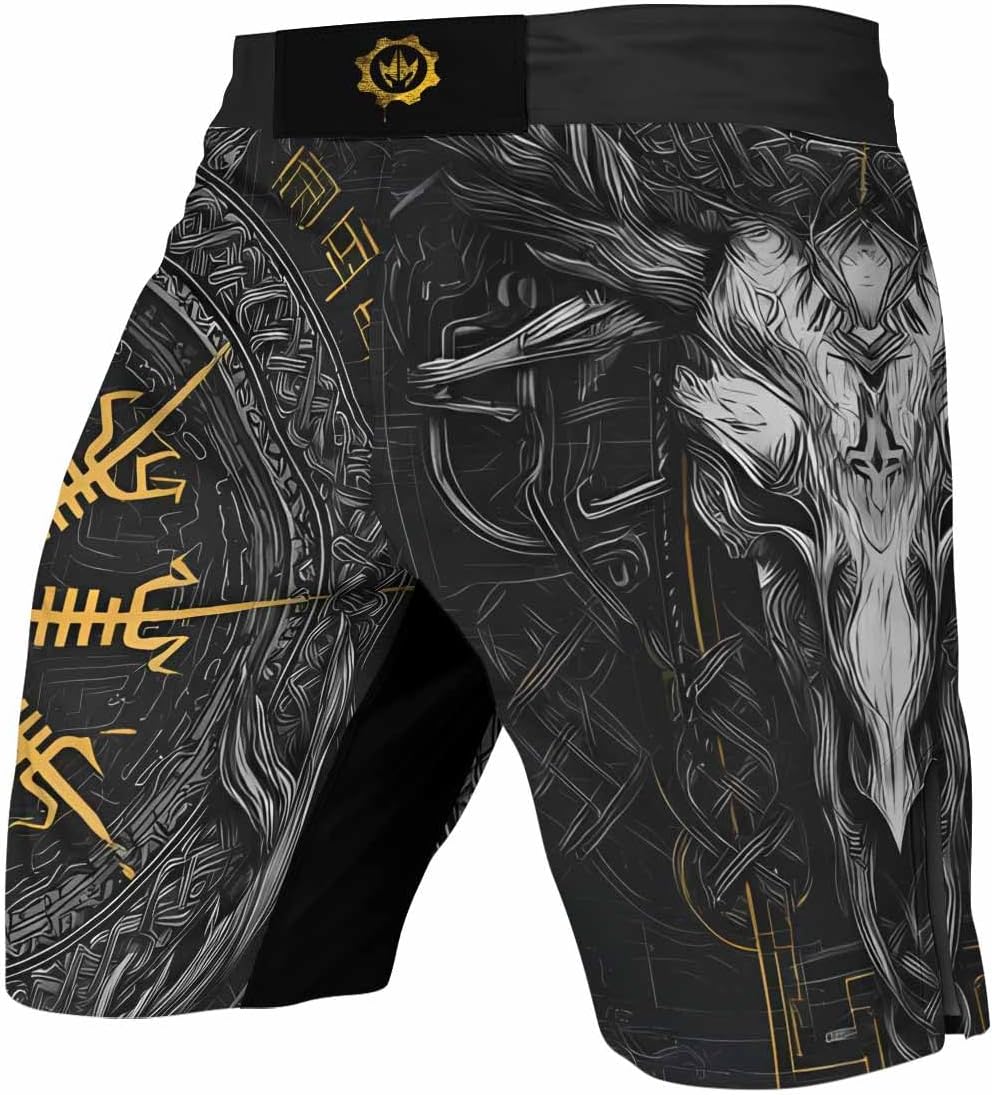 Viking Symbol Men's Fight Shorts MMA Boxing BJJ Kickboxing Shorts Trunks Fight Wear