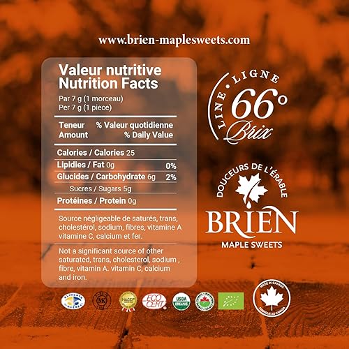 Miniatura 8 de Brien Maple Soft Candy  Caramelo de hoja de azúcar de arce  Vegano no contiene leche  Fabricado con jarabe de arce puro de grado A (12 piezas,