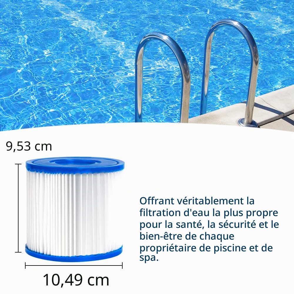 WuYan Lot de 4 filtres pour Piscine Summer Escapes Type D, Summer Waves P57100102, SFS-350 RP-350 RP-400 RP-600 RX-600…