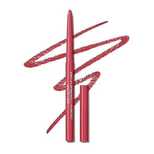 Revlon Delineador de labios, maquillaje facial Colorstay con afilador integrado, colores de labios ricos de larga duración, aplicación suave, rosa