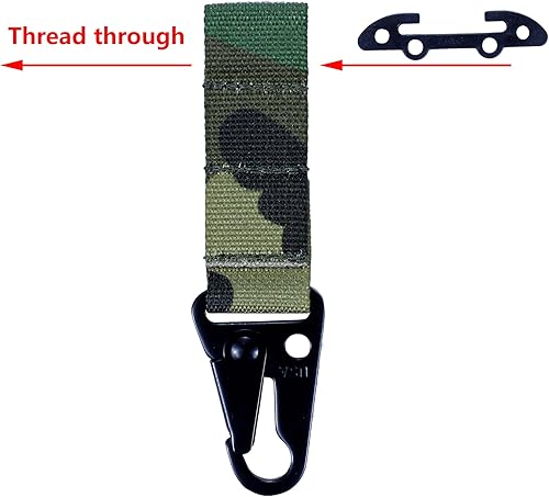 Miniatura 37 de Clip de engranaje táctico Gancho de choque Mosquetón colgante T-Mount MOLLE Webbing Cinturón de batalla Clip Metal Llavero Chaleco Accesorios Mc