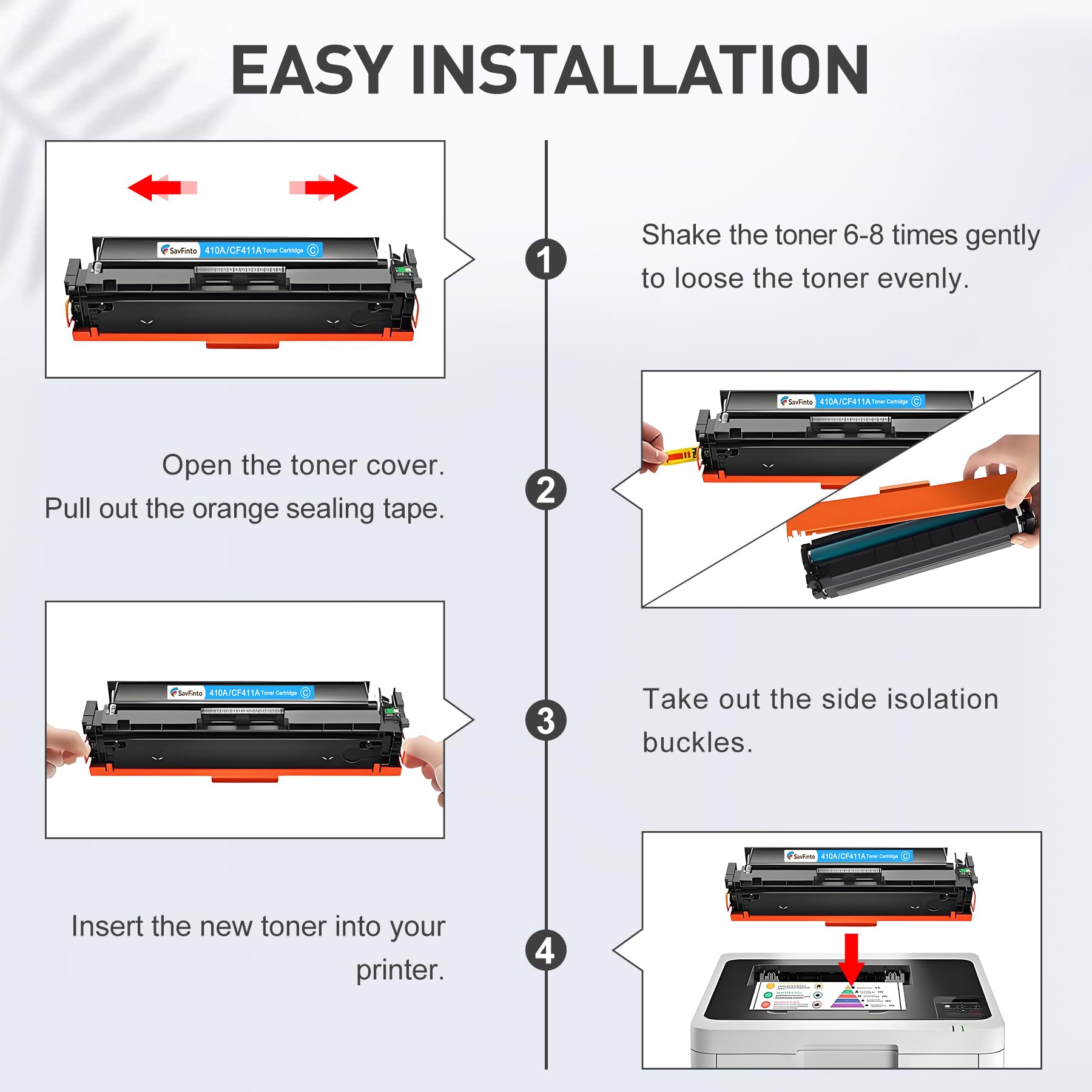410A kompatybilny toner jako zamiennik do HP 410A 410X CF410X CF410A Color Laserjet Pro MFP M477fdw M477fdn M377dw M477fnw M452dn M452dw M452nw M452 M477 M377 (Czarny Cyan Magenta żółty, 4