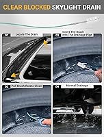 Vista 2 de Herramienta Mejorada de Limpieza de Drenaje de Techo Solar Automático, Cepillo de Drenaje Flexible de 78 Pulgadas, Limpiadores de Tubería Larga