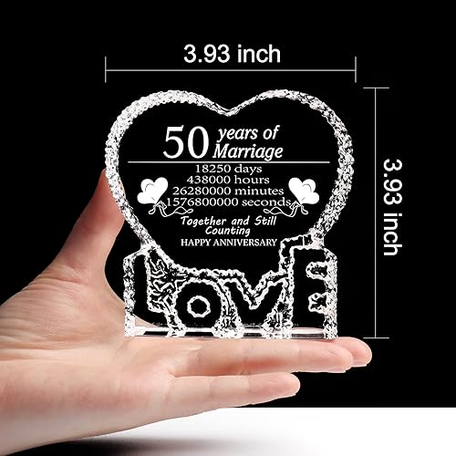 Miniatura 6 de ZHSHWAT Regalos de cristal para aniversario de boda, 50 aniversario de boda, San Valentín, regalos de la madre para mujeres, hombres, mamá, papá,