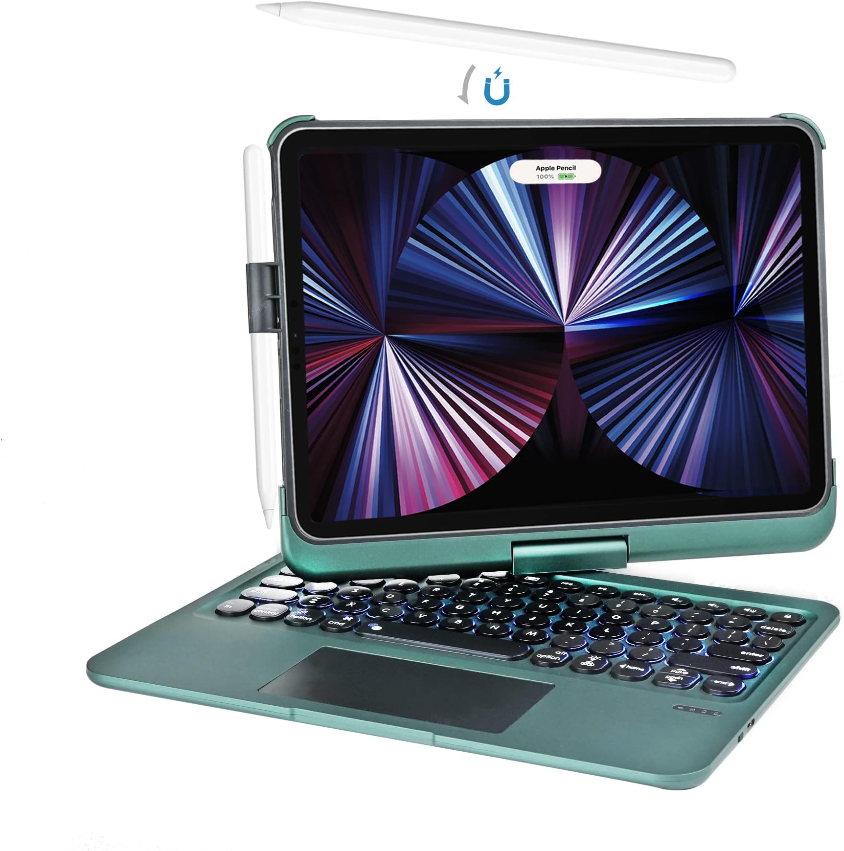 SynchroKeyboard Case for iPad Pro 11 Inch (4th/3rd/2nd/1st) Gen 2022 & Air 6th 11 Inch (M2, 2024) & iPad Air 5th/4th Gen 10.9 Inch Keyboard Case with Multi-Touch Trackpad, QWERTY