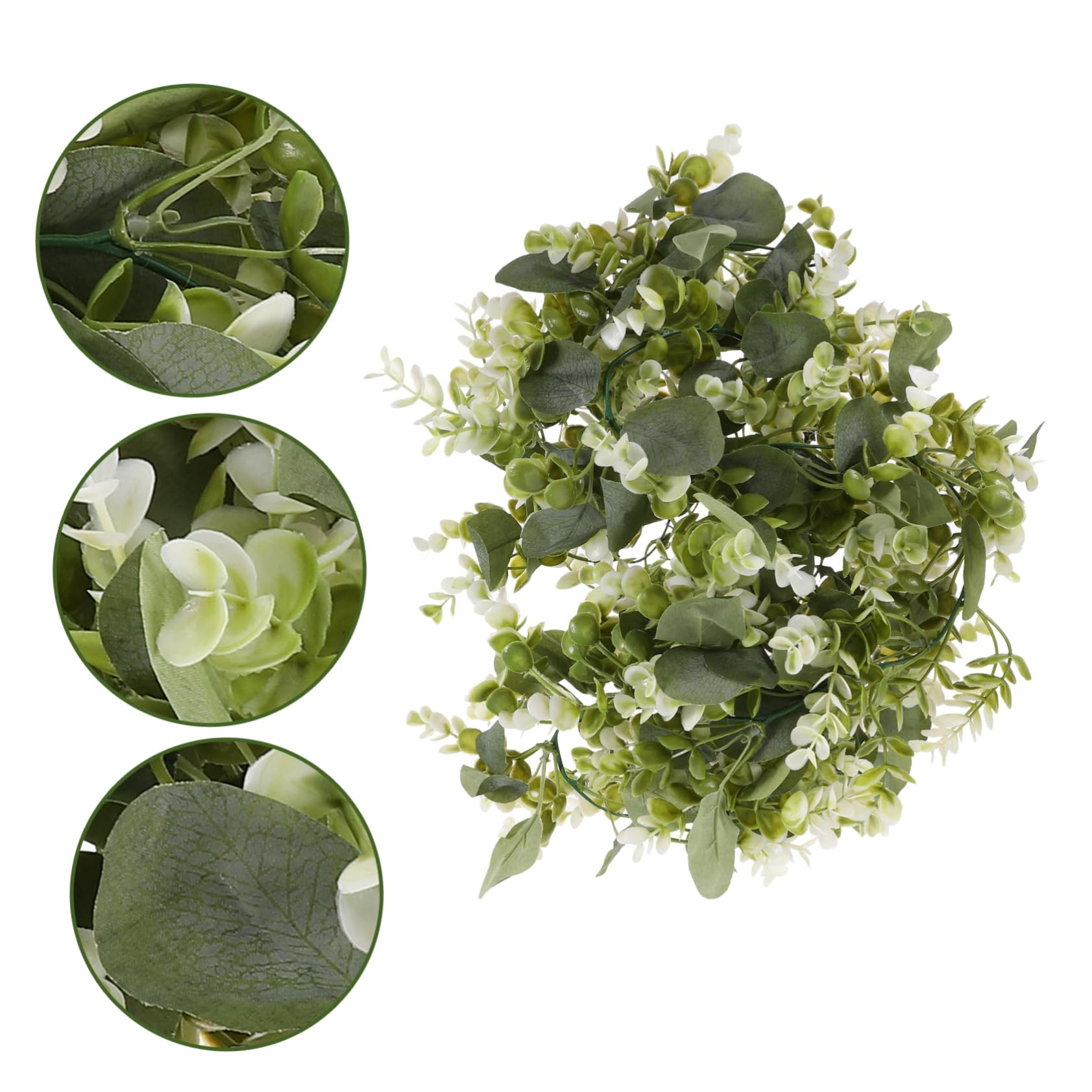 Ghirlanda di Foglie di Eucalipto Artificiale in Plastico Verde, Lunga 1,8 Metri, Resistente, Facile da Curare, per Decorazioni di Festa e Allestimenti Scenografici