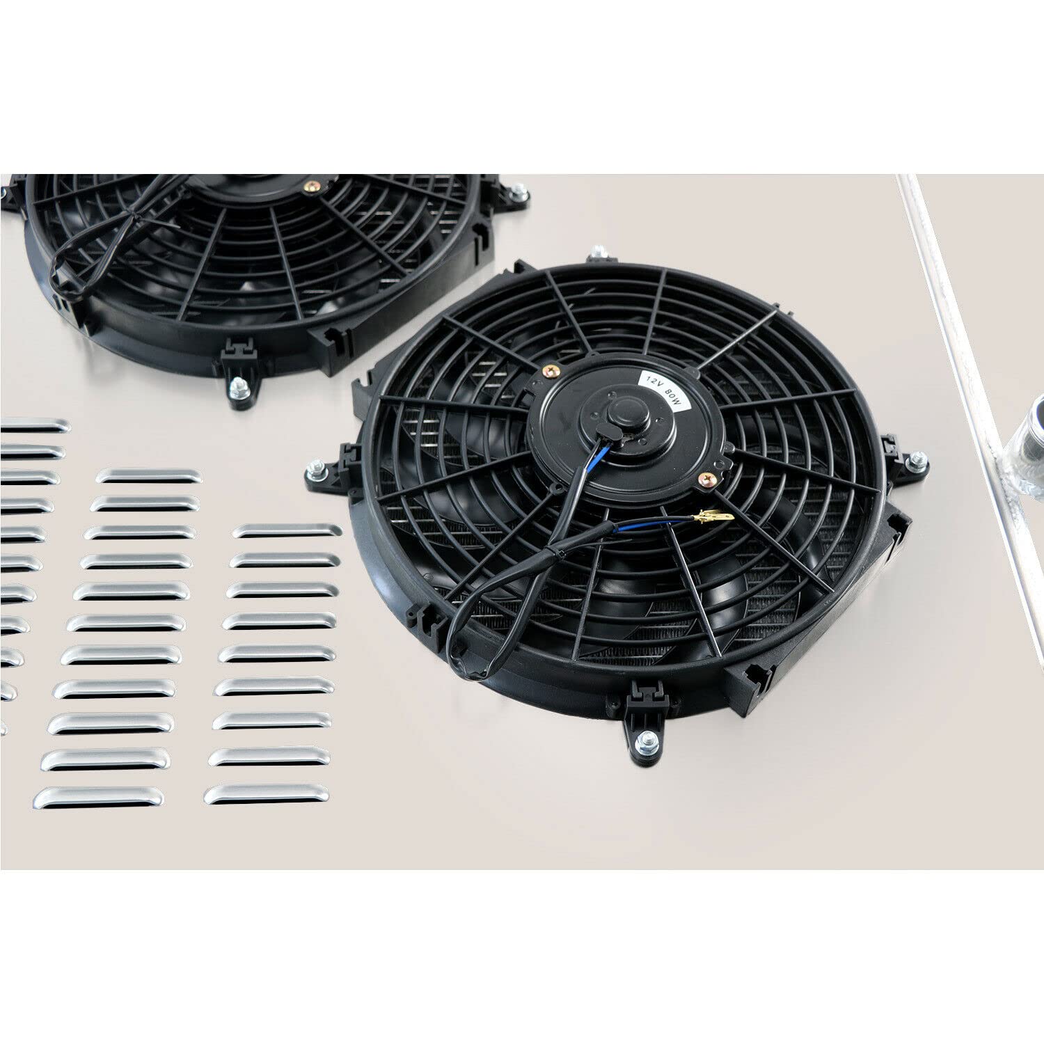 36MM Aluminum Radiator Replacement for 2003-2009 Dodge Ram 2500 3500/2008-2010 Dodge Ram 4500 5500 5.9 6.7 l6 Cummins 2 Row Crossflow Radiators Electric Fan Shroud Thermostat Kit Combo
