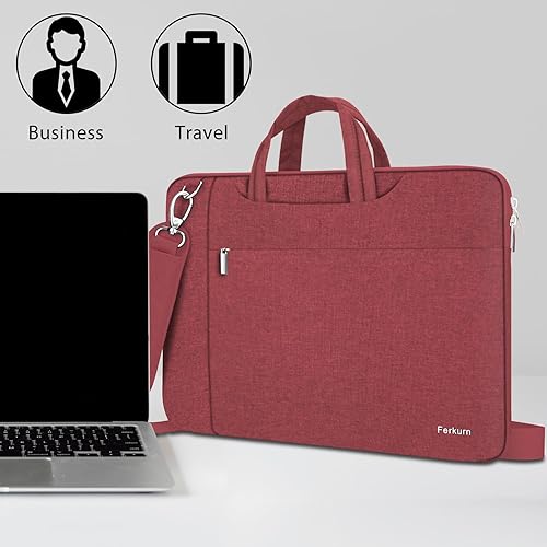 Miniatura 6 de Ferkurn Bolsa para laptop de 17 17.3 pulgadas para mujeres y hombres, funda para computadora con correa para el hombro para HP Envy PavilionDell