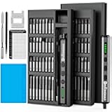 70-in-1 Cordless Electric Screwdriver Set with 64 S2 Steel Bits: 3.7V USB-C Rechargeable, 5 Torque Settings & 4 LED Lights, Mini Repair Kit for PC, RC Electronics, Phones, Laptops, Glasses, Clocks