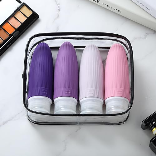 Miniatura 6 de Gemice Botellas de viaje para artículos de tocador, artículos esenciales de viaje recargables a prueba de fugas, tamaño de viaje, 3 onzas, aprobados