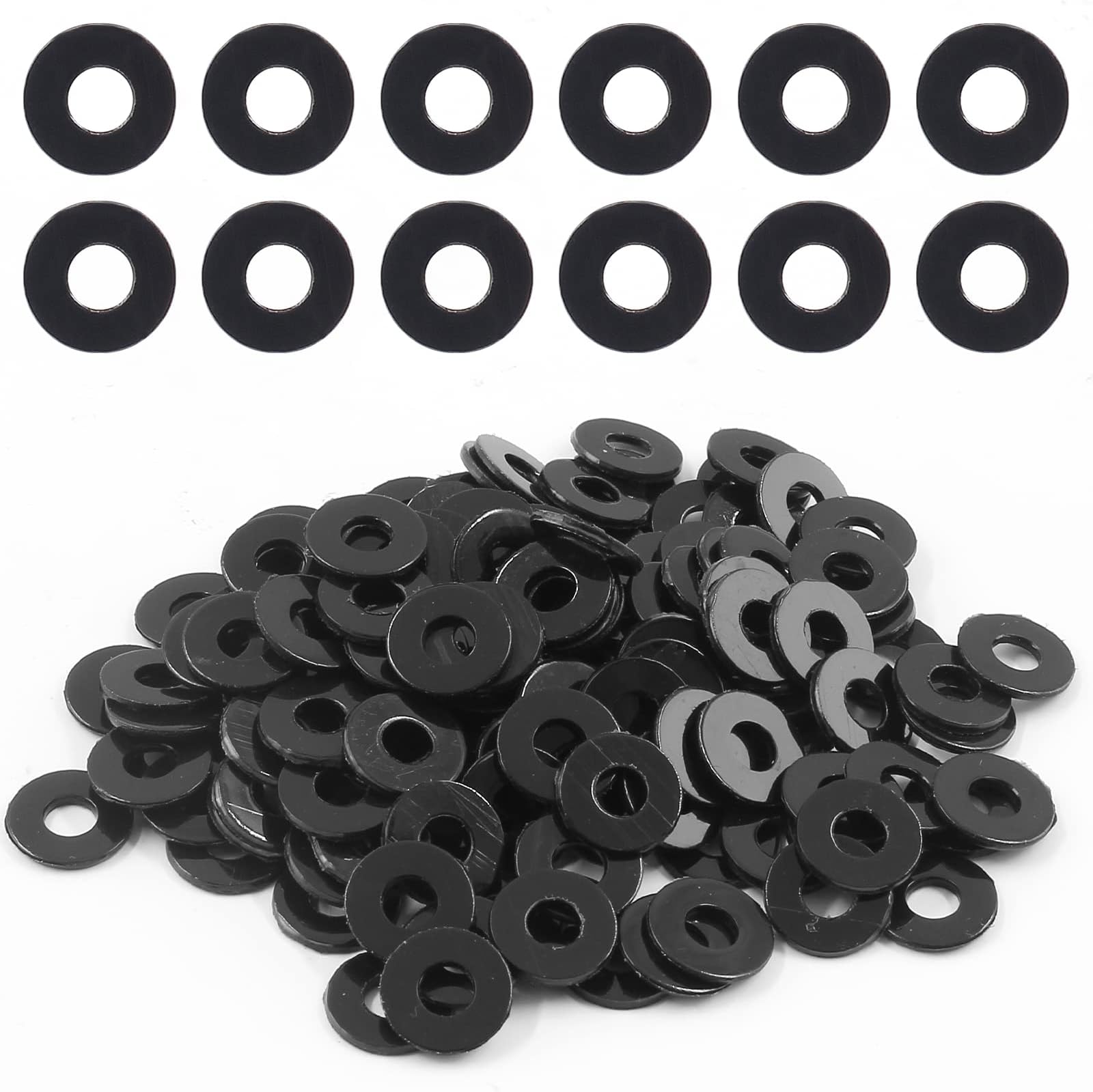 150pcs M4 Nylon Flat Washers, 4mm ID 10mm OD 1mm Thickness Plastic Spacer for Water Hose Faucet Pipe