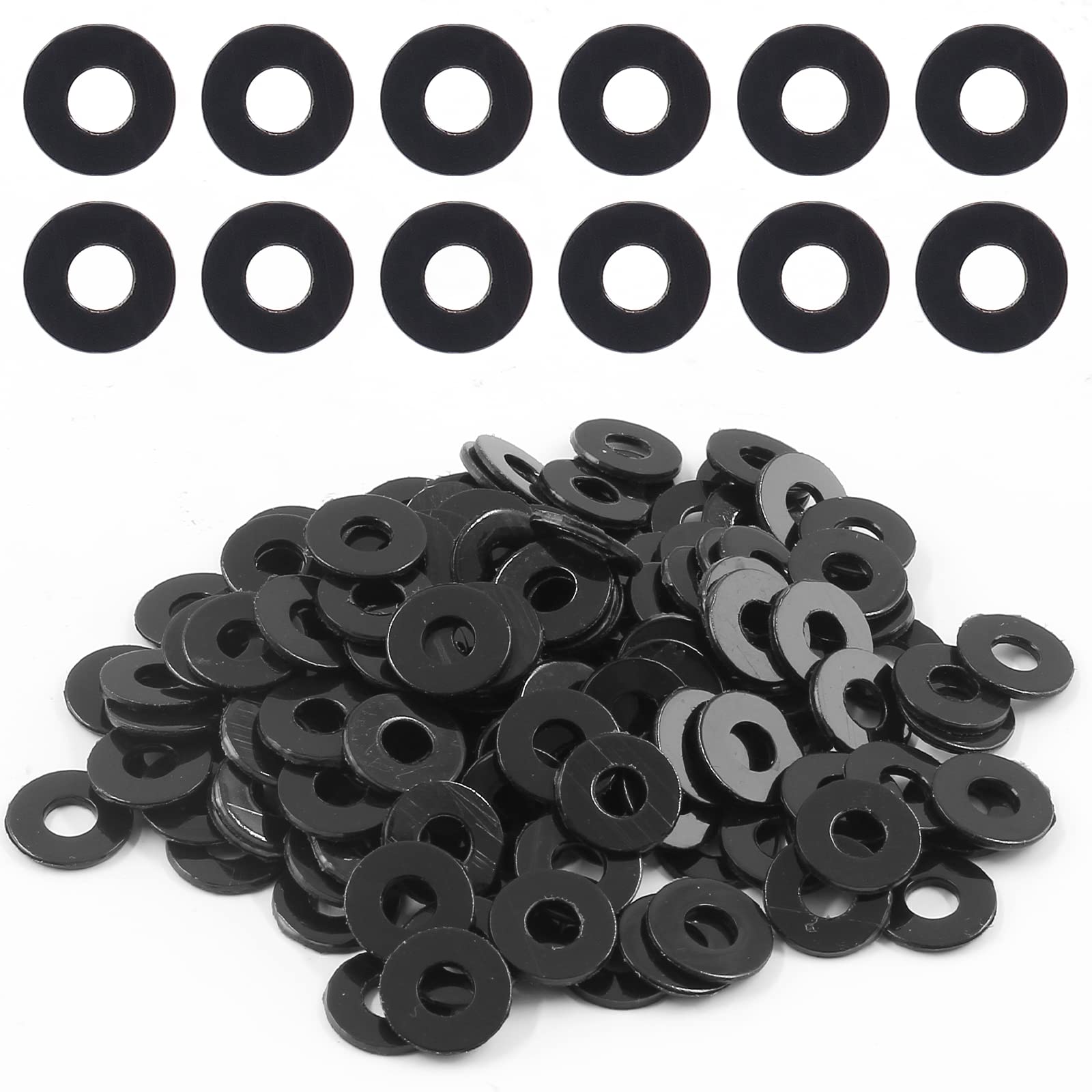 Bivethoi 150pcs M4 Nylon Flat Washers, 4mm ID 10mm OD 1mm Thickness Plastic Spacer for Water Hose Faucet Pipe