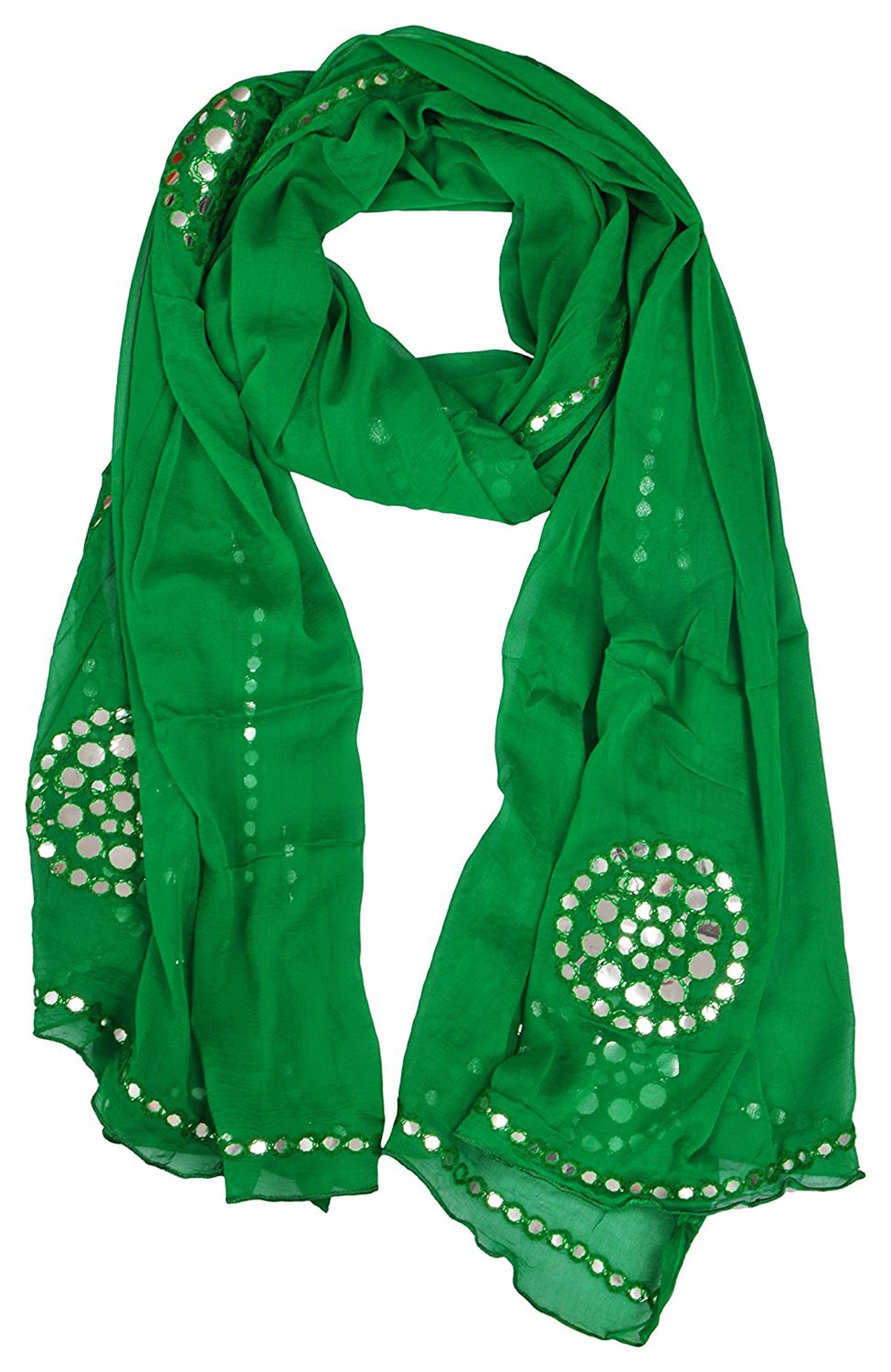 youthquake Plastic Mirror Work Embroidered Chiffon Dupatta for Women & Girls-picture-11