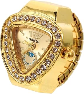 HOMSFOU Elegant Finger Watch Ring - Stylish Jewelry Decor, Perfect Present for Women and Men, Ideal for Special Occasions, Adjustable Size, Silver and Gold Colors