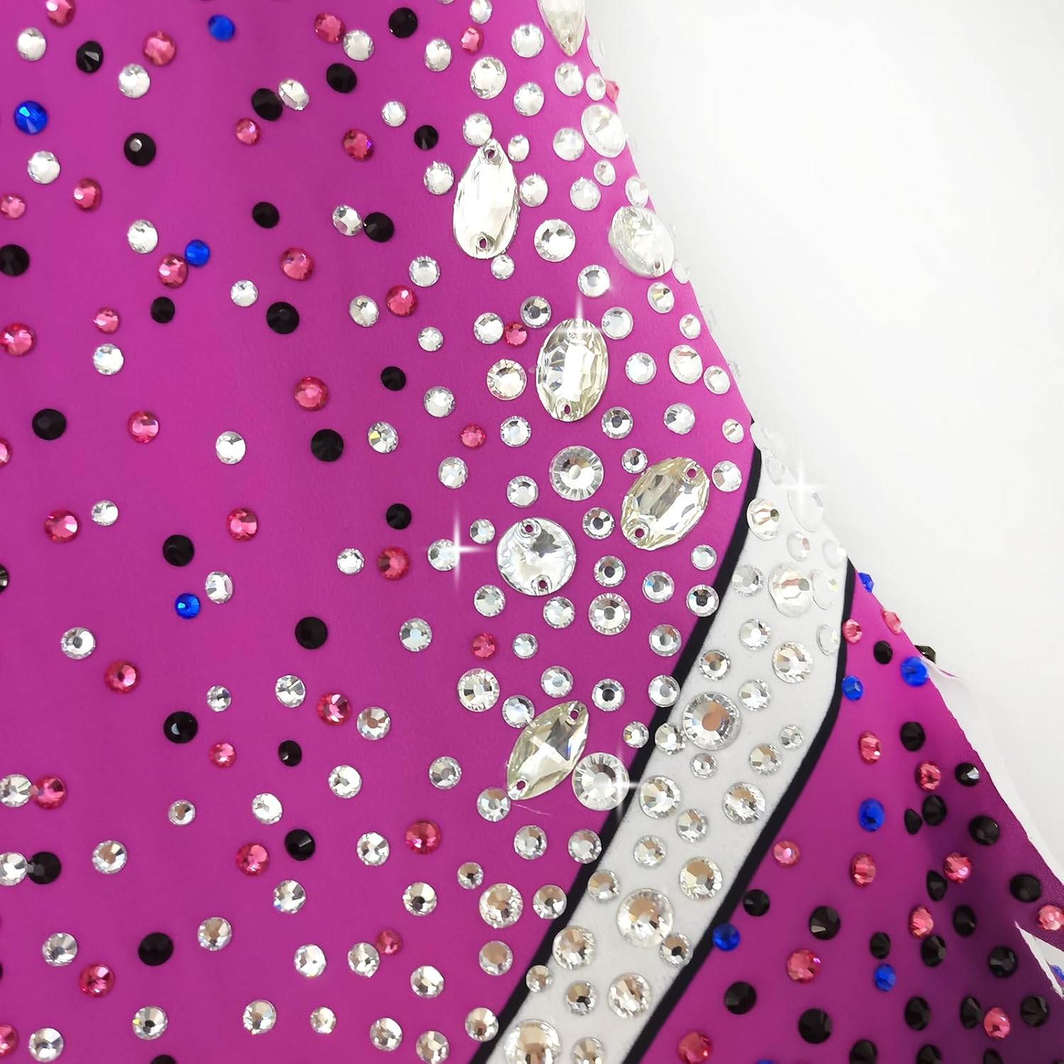 Purple Sleeveless Artistic Gymnastics Suit with Sparkling Rhinestone Decoration for Competition Performance Wear