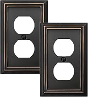 Vista 18 de Cubierta de Interruptor de Luz Doble Toggle/Decorador Individual Placa de Pared de Metal Adler, Paquete de 2 Bronce Envejecido 3 Gang, Cubierta