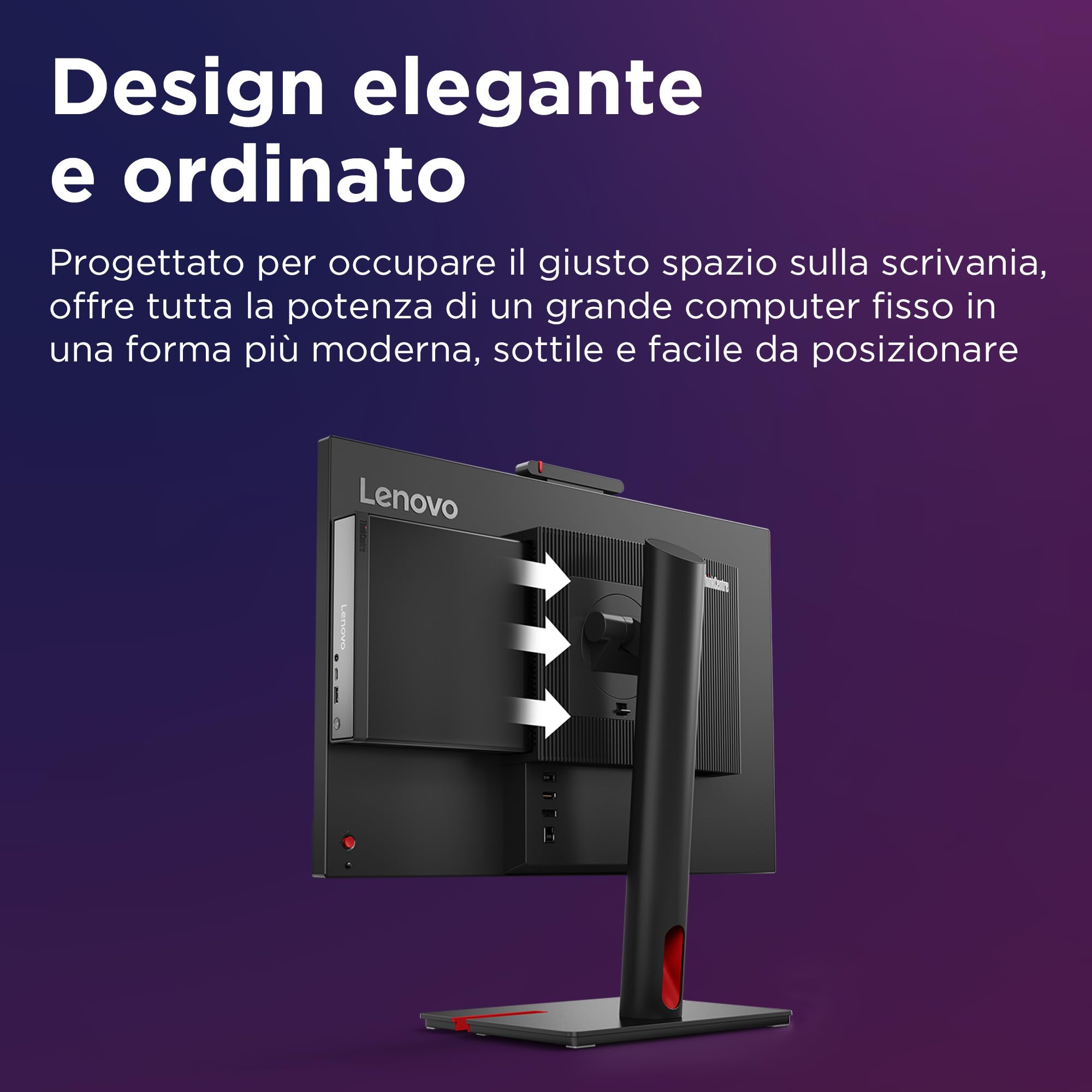 ThinkCentre neo 50q Gen 6, Desktop professionale con processori Intel Core Ultra 5, 16GB di RAM ad altissima velocità e SSD da 512GB, Windows 11 Pro – Nero