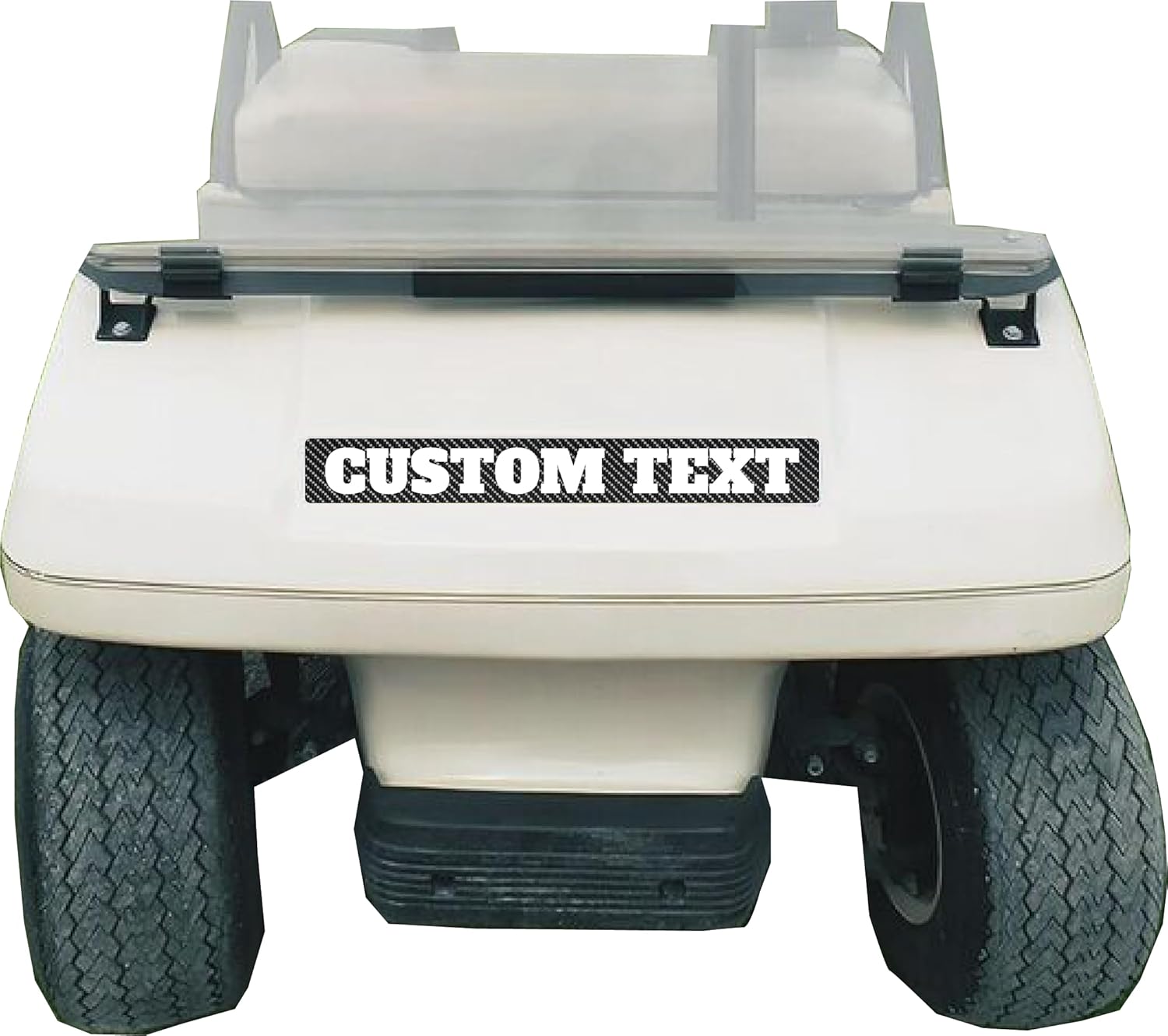 Carbon Fiber Club Car DS & Carryall Golf Cart Front Name Plate. Fits Club Car DS & Carryall Carts. Custom Made in The USA!! (Carbon w/Custom Text)