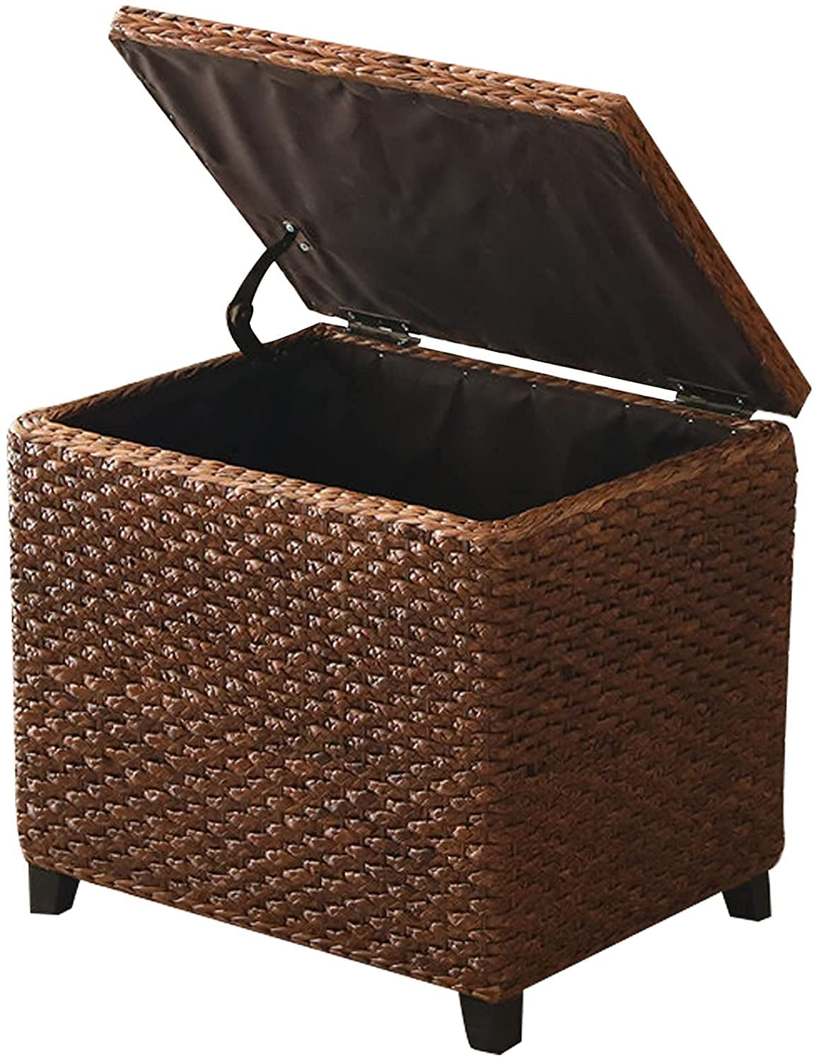Tabouret de stockage en rotin marron pour l'entrée et salon