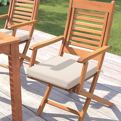 Miniatura 2 de Magpie Fabrics Cojín cuadrado impermeable para silla para interiores y exteriores, 18 x 18 x 2.5 pulgadas, paquete de 2, cojines de asiento