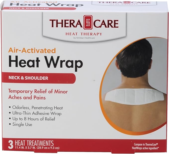 TheraCare AirActivated Heat Wrap Neck, Wrist, Shoulder 3Treatments Deep