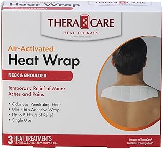 Thera|Care Air-Activated Heat Wrap | Neck, Wrist, Shoulder | 3-Treatments |Deep, Penetrating Pain Relief