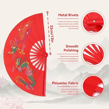Chinese Fans Folding Fan, Folding Hand Fan Tai Chi Fan, Decorative Folding Fans Popping Fans for Line Dancing, Right Hand Wushu Dance Practice Training